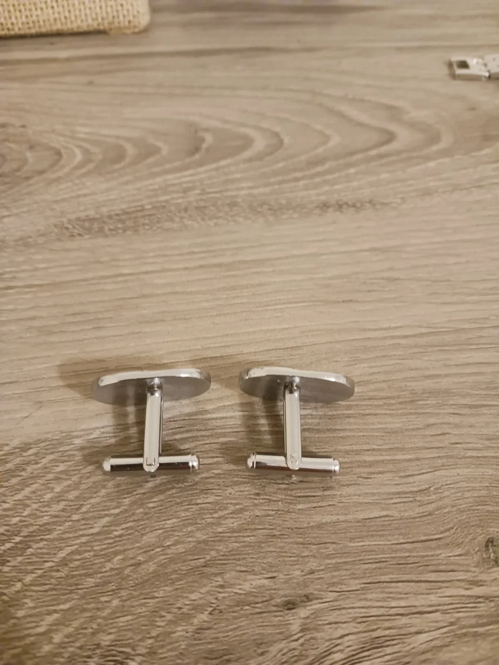 Stunning Silver Tone Crystal Vtg Swank Oval Cuff Links Pair
